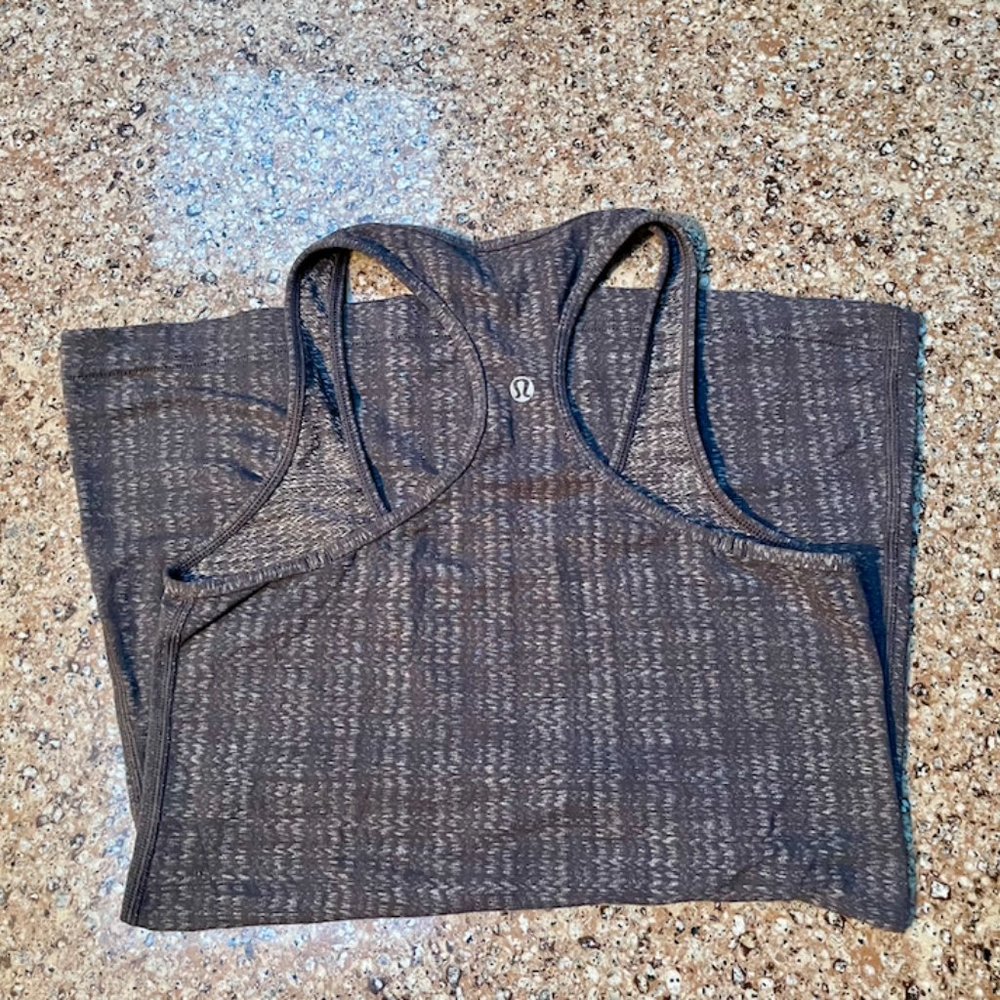 Lululemon Heathered Grey Racerback Yoga Tank Top